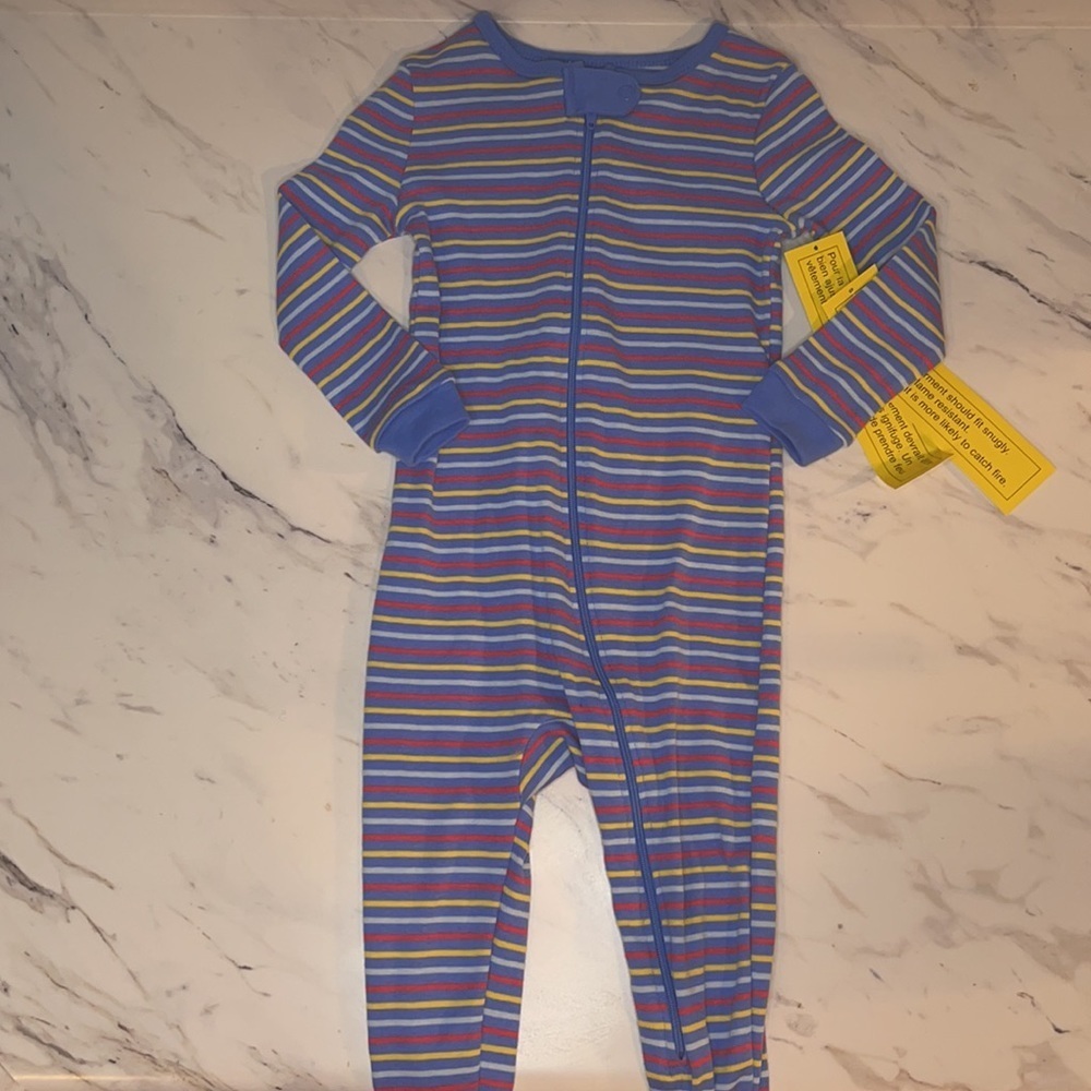NWT Baby Striped Zip Up Onesie - Blue - 12-18m - Picture 4 of 7